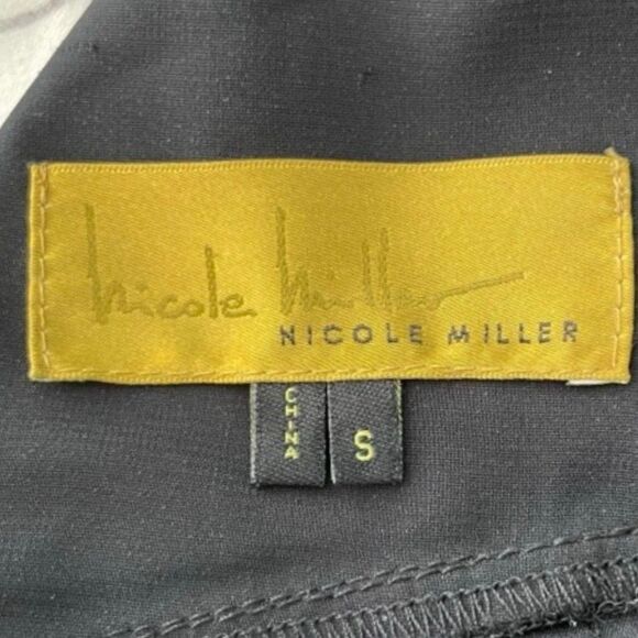 Nicole Miller Cut-Out Blouse Black Silk Sleeveless Back Zipper High Neck S - Picture 4 of 6